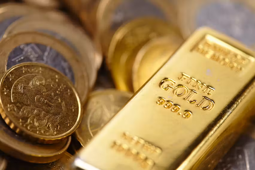 gold bullion bars and coins